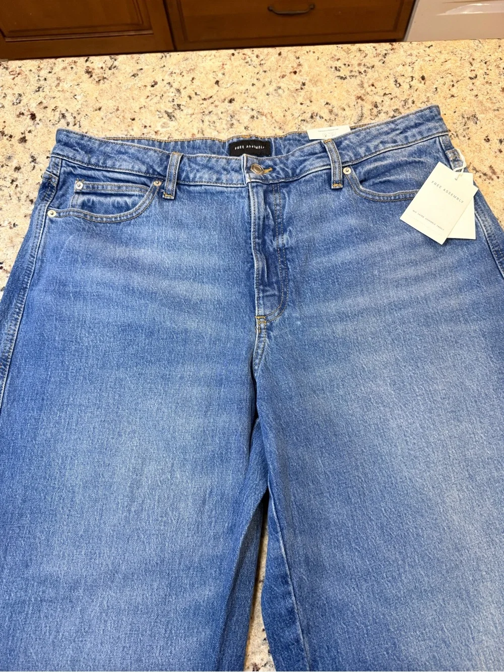 Free Assembly Wide Hem Barrel Jeans NWT